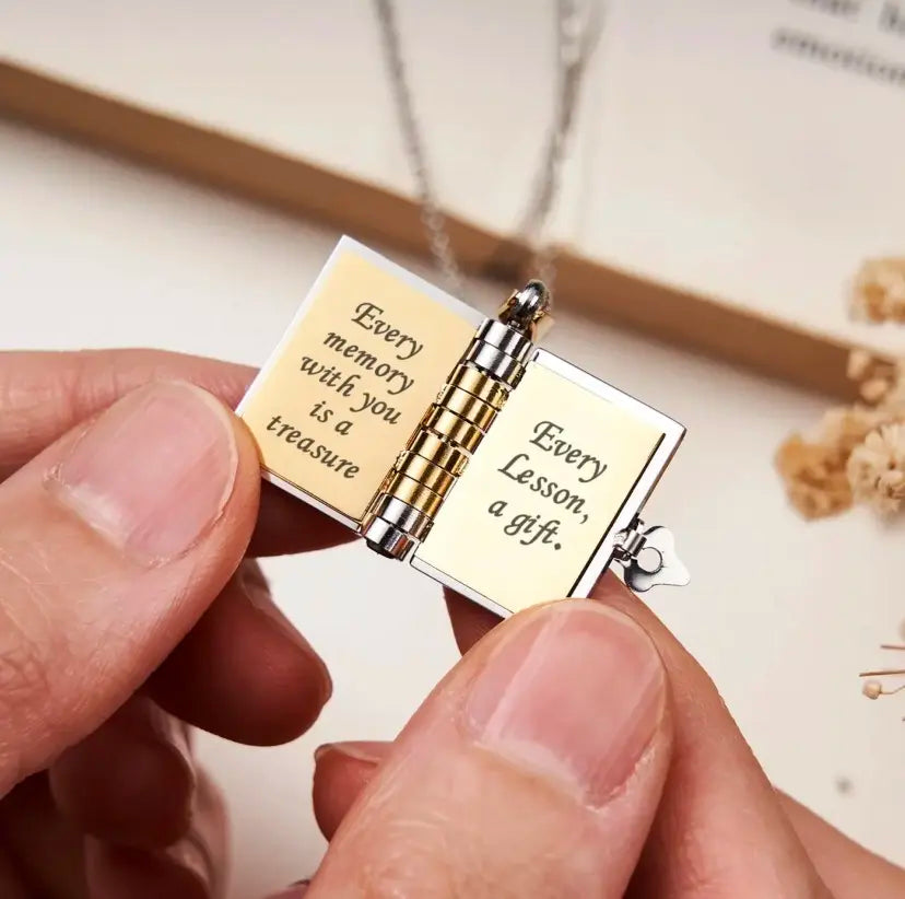 Best Mom Ever Book Necklace—the perfect gift choice for Mother's Day. Featuring a charming book-style design, it is meticulously crafted from rust-resistant 316 titanium steel—an ideal gift for Mom, a daughter, a son, or a loved one.