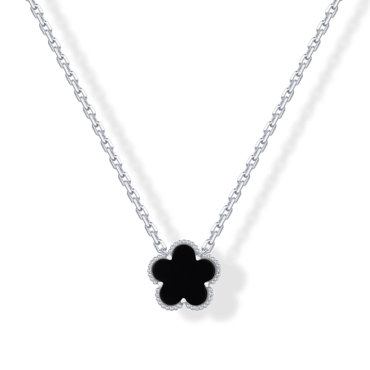 Gold Plated Clover Necklaces for Women - Black Onyx & Mother of Pearl Gemstone Pendant Necklace - Adjustable Chain Hypoallergenic Jewelry Gifts